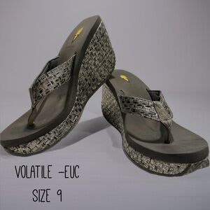 Volatile Gray Wedge Sandals for Women